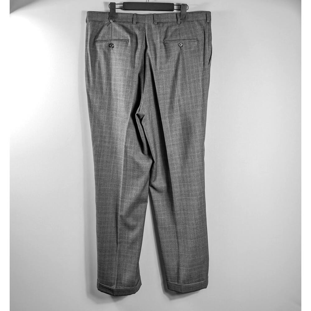 Hickey Freeman Mens 44L Gray Plaid Suit Wool Vintage Union Made USA 2 Piece Vtg - Picture 9 of 9